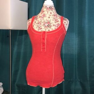 Free People red waffle tank